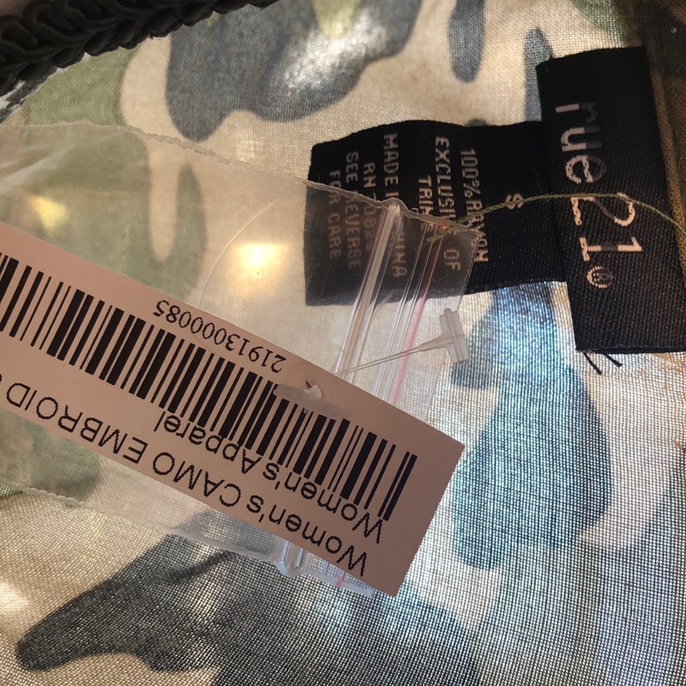 Rue 21 Embroidered Camo Button Down Shirt - Picture 7 of 7